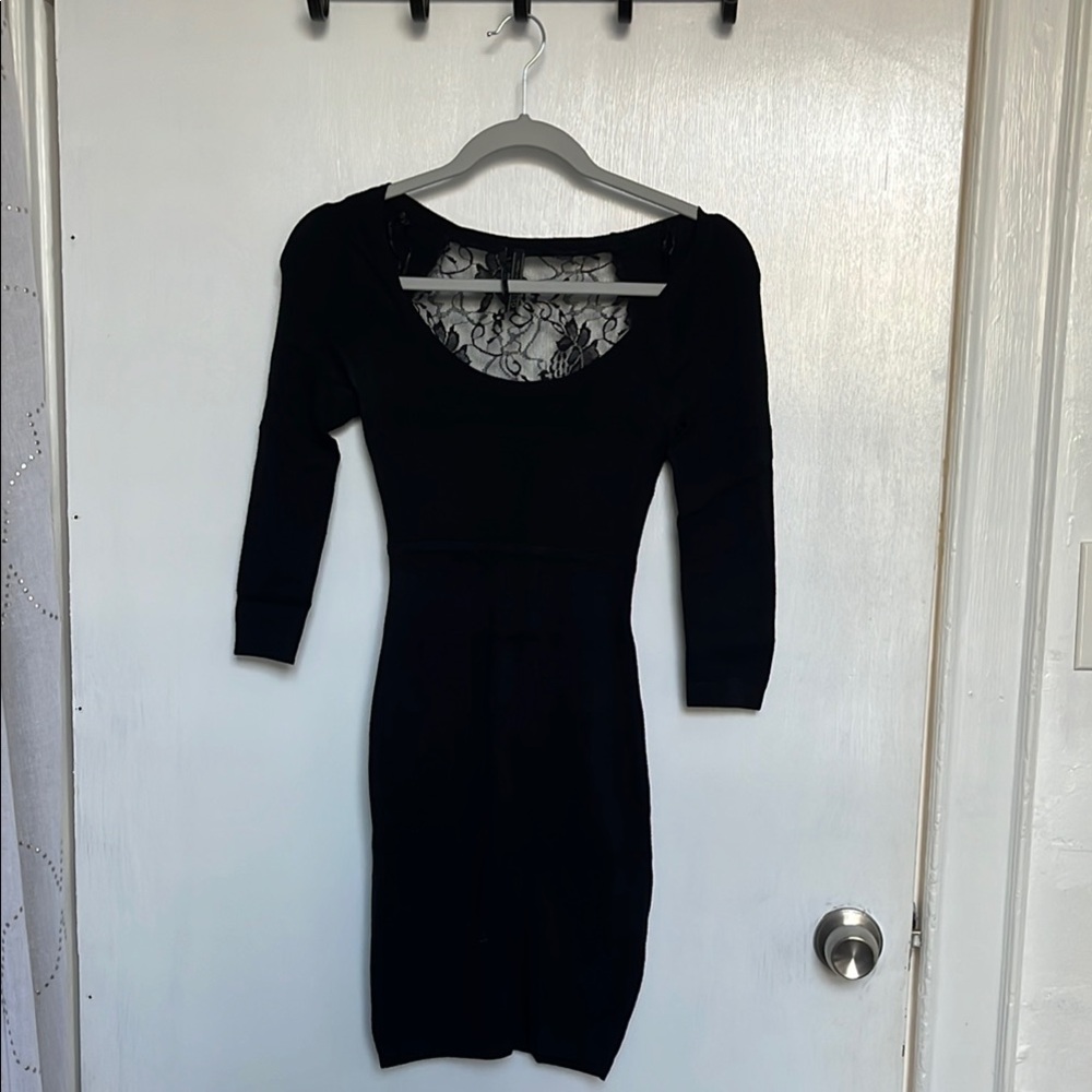 Guess Elegant Black Dress with Lace Detail